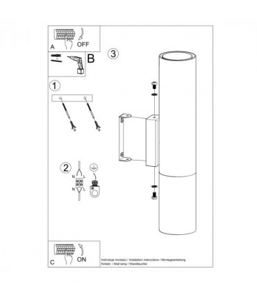 Wall lamp steel Loopez modern Design GU10