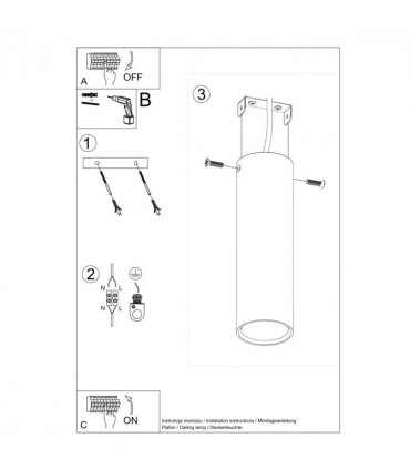 Ceiling lamp steel Lagos modern Design GU10