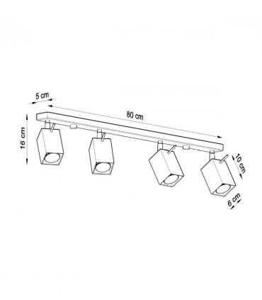 Ceiling lamp steel Merida modern Design GU10