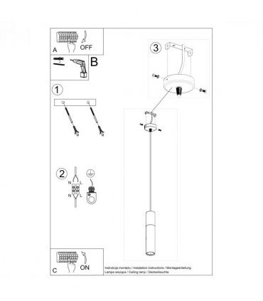 Pendant lamp Steel, concrete Borgio modern Design GU10