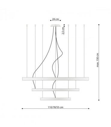 Chandelier aluminum Rio modern Design LED