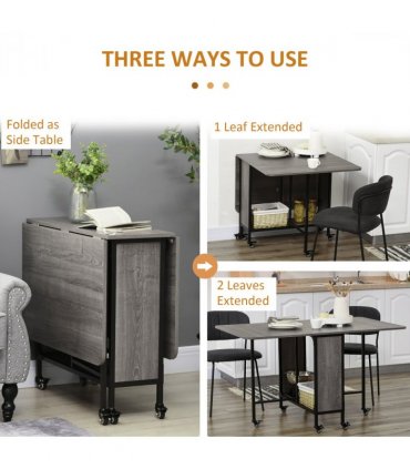 Mobile Drop Leaf Table Folding Kitchen Table Extendable Dining Table