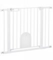 75-103 cm Pet Safety Gate Pressure Fit Stair w/ Small Door Double Locking