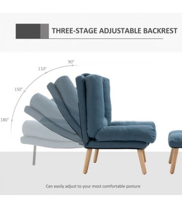 Recliner with Ottoman 3-Position Adjustable Reclining Lounger Sofa Chair