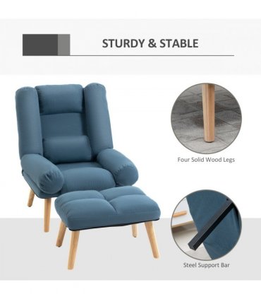 Recliner with Ottoman 3-Position Adjustable Reclining Lounger Sofa Chair