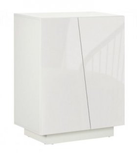 Storage Cabinet White High Modern Design Adjustable Shelves Anti-Tipping Straps
