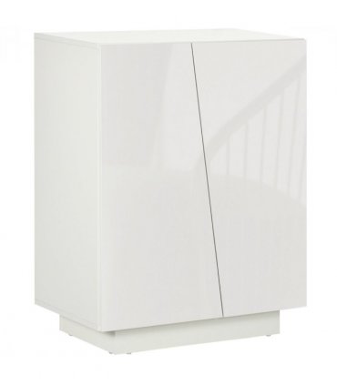 Storage Cabinet White High Modern Design Adjustable Shelves Anti-Tipping Straps