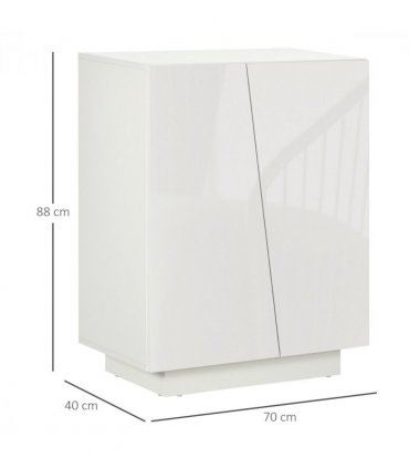 Storage Cabinet White High Modern Design Adjustable Shelves Anti-Tipping Straps