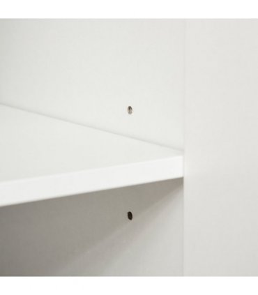 Storage Cabinet White High Modern Design Adjustable Shelves Anti-Tipping Straps