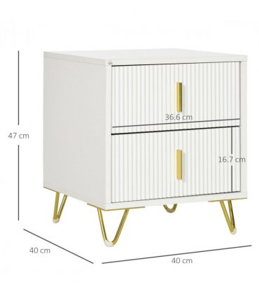 Nightstand with 2 Drawers, Side End Table for Living Room, Bedroom