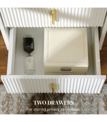 Nightstand with 2 Drawers, Side End Table for Living Room, Bedroom