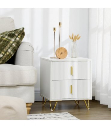 Nightstand with 2 Drawers, Side End Table for Living Room, Bedroom