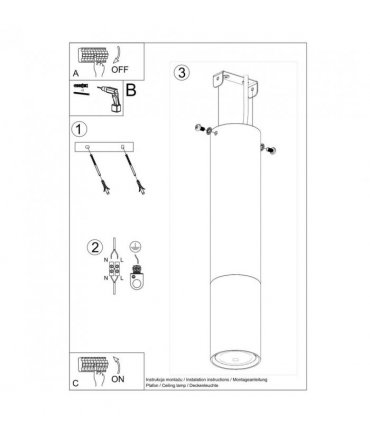 Ceiling lamp steel Loopez modern Design GU10