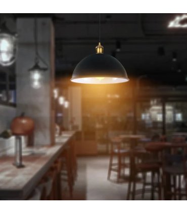 Ceiling Pendant Light Shade Hanging Lamp Lights Black Metal 40cm x 30cm