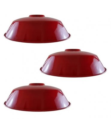 3 Pack Burgundy Retro Vintage Lampshade Easy Fit E27/B22 Base Pendant Metal 36cm Lamp Light Shades