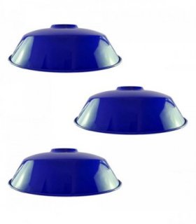3 Pack Navy Blue Retro Vintage Lampshade Easy Fit E27/B22 Base Industrial Pendant