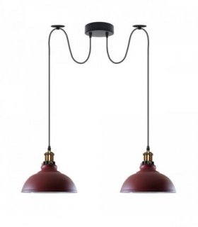Ceiling Pendant Light Metal Burgundy 29cm Vintage 2 Way Industrial Style E27