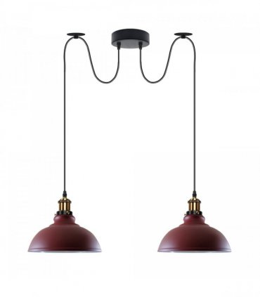 Ceiling Pendant Light Metal Burgundy 29cm Vintage 2 Way Industrial Style E27