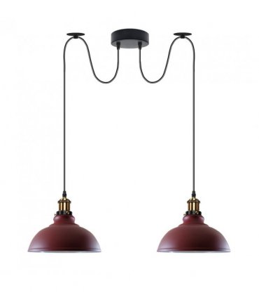 Ceiling Pendant Light Metal Burgundy 29cm Vintage 2 Way Industrial Style E27