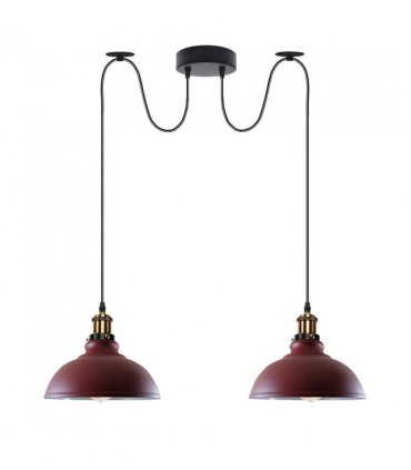Ceiling Pendant Light Metal Burgundy 29cm Vintage 2 Way Industrial Style E27