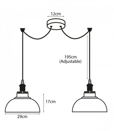 Ceiling Pendant Light Metal Burgundy 29cm Vintage 2 Way Industrial Style E27