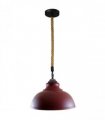 Ceiling lamp kit Vintage Industrial Curvy Metal Pendant Lamp Burgundy Hemp 50cm