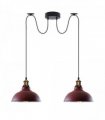 Burgundy Vintage 2 Way Ceiling Pendant Light Metal Industrial Style 29cm, E27 Base Hanging Pendant Lamp