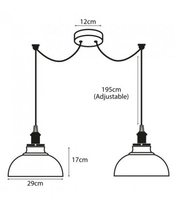 Burgundy Vintage 2 Way Ceiling Pendant Light Metal Industrial Style 29cm, E27 Base Hanging Pendant Lamp