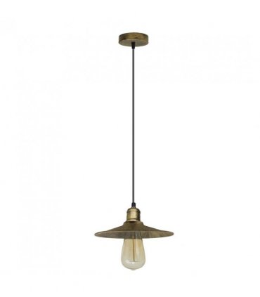 Ceiling Pendant Light Vintage Industrial Brushed Brass Cone Shape 10cm Metal