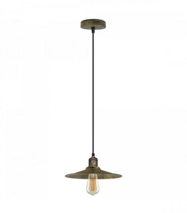 Ceiling Pendant Light Vintage Industrial Brushed Brass Cone Shape 10cm Metal