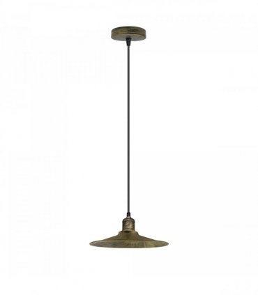 Ceiling Pendant Light Vintage Industrial Brushed Brass Cone Shape 10cm Metal