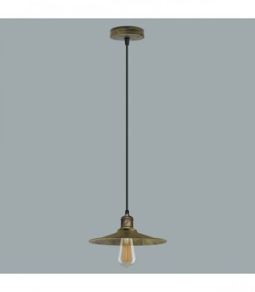 Ceiling Pendant Light Vintage Industrial Brushed Brass Cone Shape 10cm Metal