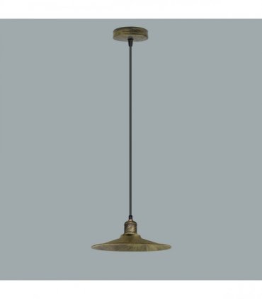 Ceiling Pendant Light Vintage Industrial Brushed Brass Cone Shape 10cm Metal