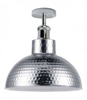 Semi flush Vintage Industrial Style Metal Chrome Ceiling Light - Metal Chrome -