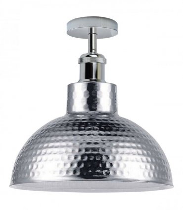 Semi flush Vintage Industrial Style Metal Chrome Ceiling Light - Metal Chrome -