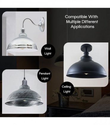 Metal Burgundy 29cm Vintage Curvy Lampshade for Living Room Dining Cafe Bar