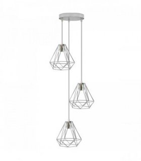 3 Head Round Base Chrome Vintage Metal 20cm Diamond Wire Cage E27 Base Ceiling Pendant Light Fitting