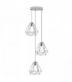 3 Head Round Base Chrome Vintage Metal 20cm Diamond Wire Cage E27 Base Ceiling Pendant Light Fitting