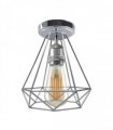 Ceiling Light Metal Semi Flush Screw Type Lamp Vintage Chrome Colour Retro