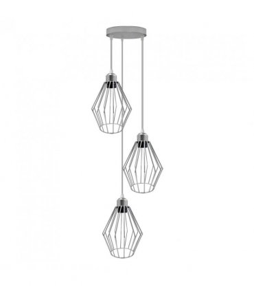 Chrome 3 Head Round Base Retro Vintage Loft Style Ceiling Lamp Shade Easy Fit E27 Base Screw Type Light