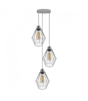 Chrome 3 Head Round Base Retro Vintage Loft Style Ceiling Lamp Shade Easy Fit E27 Base Screw Type Light