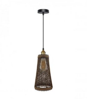 Ceiling Pendant Light Shade Brown Natural Rattan Wicker Vintage Industrial Sty