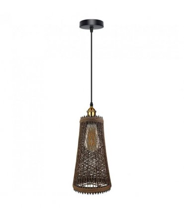 Ceiling Pendant Light Shade Brown Natural Rattan Wicker Vintage Industrial Sty