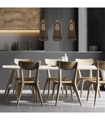 Ceiling Pendant Lamp 3 Head Natural Wicker Basket Style Retro Industrial Vinta