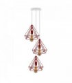 3 Head Round Base Vintage Industrial E27 Ceiling Hanging Light Cage Shade Loft Style Metal Ceiling Pendant Lamp