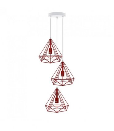 3 Head Round Base Vintage Industrial E27 Ceiling Hanging Light Cage Shade Loft Style Metal Ceiling Pendant Lamp