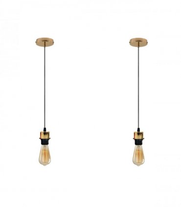 Pendant Light Holder French Gold 2 Pack Industrial Lampshade Fitting