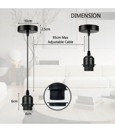 Pendant Light Holder French Gold 2 Pack Industrial Lampshade Fitting