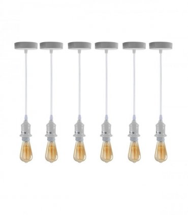 Pendant Light Fitting, Lampshade Addable E27 Lamp White Holder Set PVC Cable