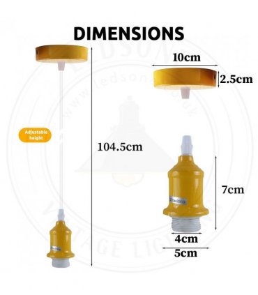 Pendant Light Fitting, Lampshade Addable E27 Lamp White Holder Set PVC Cable